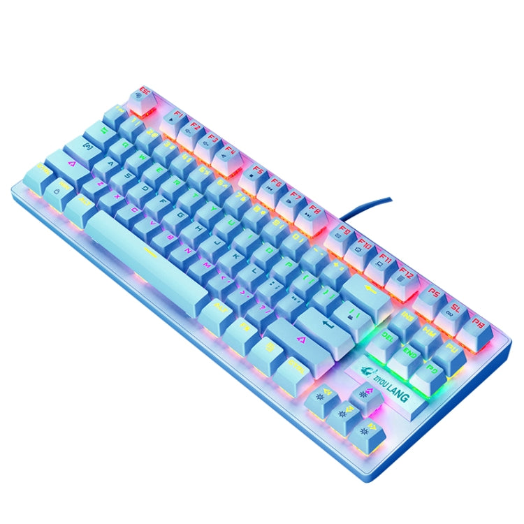 Bàn Phím Cơ Có Dây Laptop Văn Phòng ZIYOULANG K2 87 Phím Có Đèn LED, Dài Dây: 1.5m, K2 Đen, K2 Trắng, K2 Hồng, K2 Xanh Dương