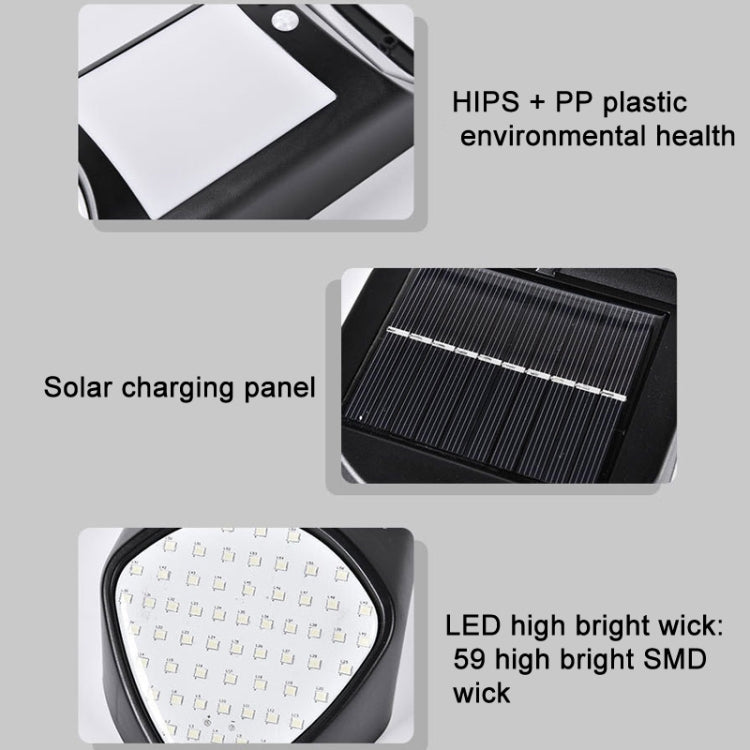 Đèn cảm biến người ngọn lửa LED năng lượng mặt trời X-A18 59 bóng LED, đèn sân vườn