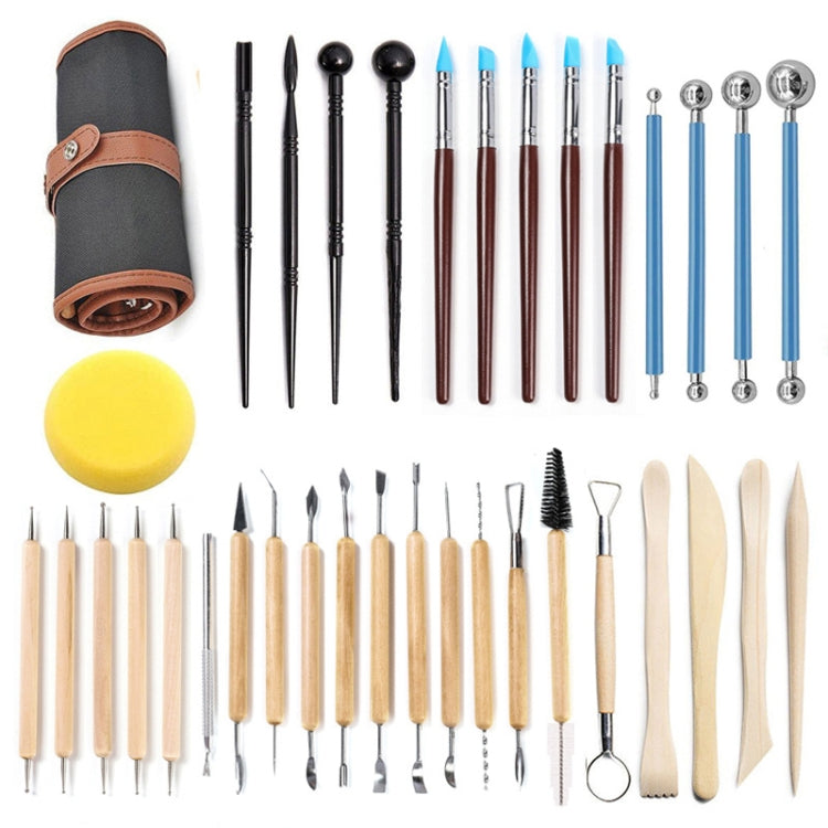 Bộ dao khắc đất sét gốm, bộ dụng cụ điêu khắc đất sét 36 cái/bộ