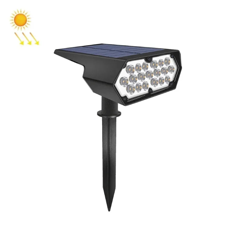 Đèn pha cắm cỏ năng lượng mặt trời 19 đèn LED chiếu sáng vườn biệt thự đèn tường