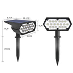 Đèn pha cắm cỏ năng lượng mặt trời 19 đèn LED chiếu sáng vườn biệt thự đèn tường