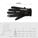 Găng tay đạp xe ngoài trời chống nước HUNTRANGE A022, cảm ứng màn hình, giữ ấm, size S, M, L, XL, XXL