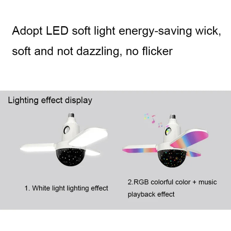 ZSCPH-001 Đèn không gian âm nhạc ba lá RGB Bluetooth đa chức năng 40W nhiều màu, kích thước:, L (Sao), S (Sao), L (Quả cầu ma thuật), S (Quả cầu ma thuật)