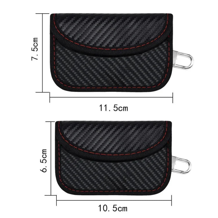 Hộp đựng thẻ RFID sợi carbon Chống bức xạ Túi chắn tín hiệu chìa khóa xe, 10.5 x 6.5cm, 11.5 x 7.5cm