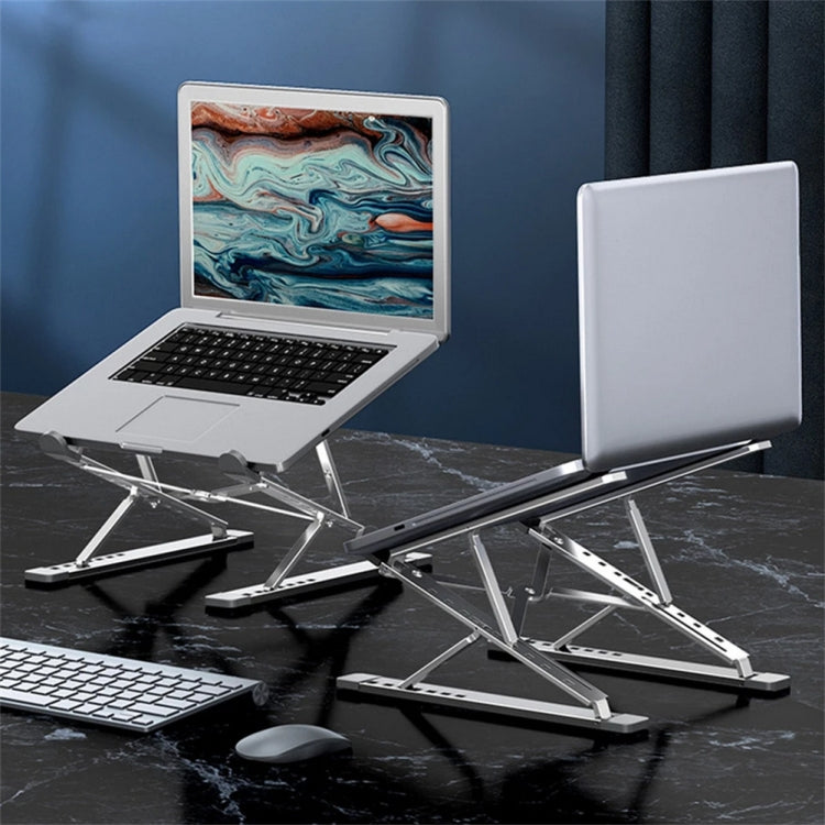 N8 Giá đỡ tản nhiệt laptop hợp kim nhôm nâng gập hai lớp, N8 (Bạc), N8 (Xám), N8 (Bạc oxi hóa)