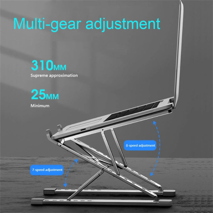 N8 Giá đỡ tản nhiệt laptop hợp kim nhôm nâng gập hai lớp, N8 (Bạc), N8 (Xám), N8 (Bạc oxi hóa)