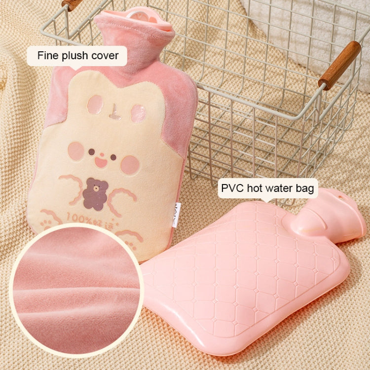 Túi nước nóng nhồi bông hoạt hình ZS103 chống nổ, chống rò rỉ, chai nước ấm, mẫu: Thỏ may mắn hồng, Thỏ may mắn be, Gấu nâu, Gấu kaki, Vịt tím, Thỏ hồng, Vịt xanh đậm, Vịt xanh mực, Hồng xen kẽ