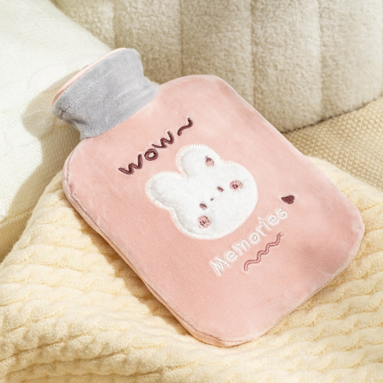 Túi nước nóng nhồi bông hoạt hình ZS103 chống nổ, chống rò rỉ, chai nước ấm, mẫu: Thỏ may mắn hồng, Thỏ may mắn be, Gấu nâu, Gấu kaki, Vịt tím, Thỏ hồng, Vịt xanh đậm, Vịt xanh mực, Hồng xen kẽ