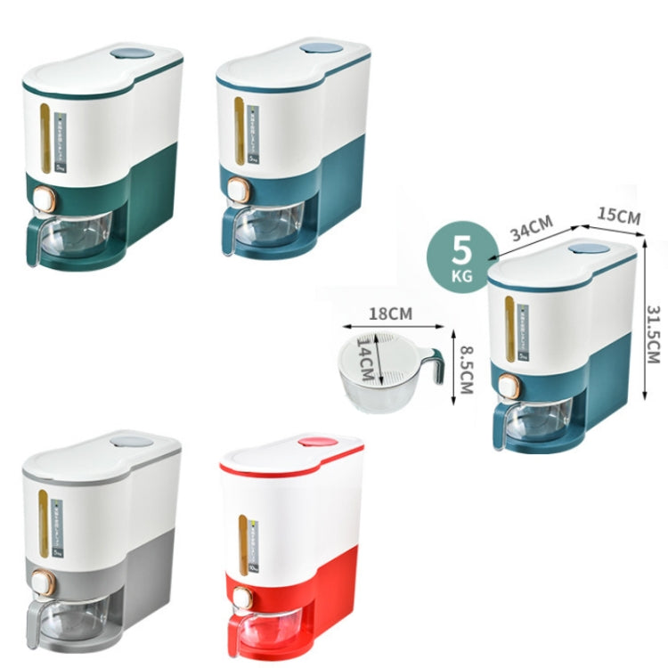 Thùng đựng gạo chống ẩm, chống côn trùng, kín nắp nhấn một nút, dung tích 5 kg