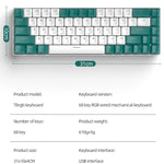 Bàn phím cơ chơi game RGB ZIYOU LANG T8 68 phím, Chiều dài cáp: 1,5m, Mẫu:, Phiên bản đèn vi mô T8 trục xanh lá
