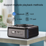 Loa Bluetooth mini hình máy hát đĩa vinyl cổ điển H3, màu Đen, Trắng, Vân gỗ