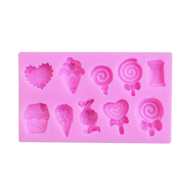 Khuôn Silicone Hình Kẹo Mút Kem G114 Trang Trí Bánh Socola Bánh Quy, G114
