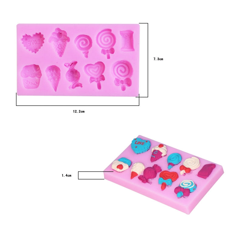 Khuôn Silicone Hình Kẹo Mút Kem G114 Trang Trí Bánh Socola Bánh Quy, G114