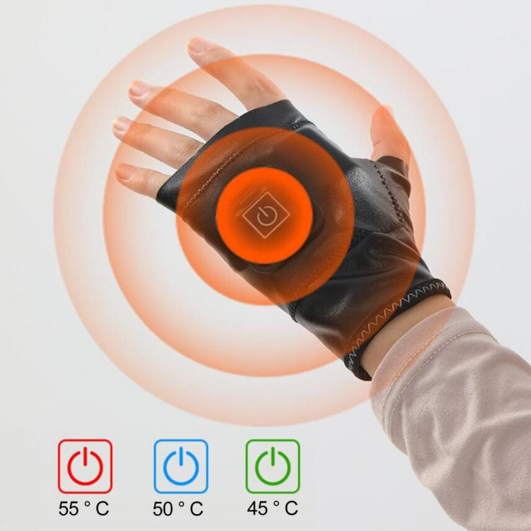 1 đôi găng tay sưởi điện thông minh có thể điều chỉnh nhiệt độ, găng tay nửa ngón, S, M, L