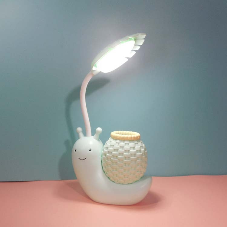 L-0 Đèn bàn LED bảo vệ mắt hình ốc sên hoạt hình, sạc USB, giá đỡ bút