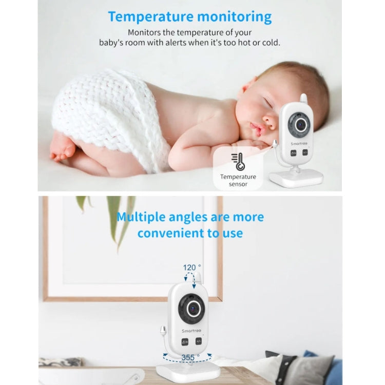 Camera giám sát trẻ em không dây UU24 màn hình 2.4 inch, giám sát nhiệt độ, âm thanh hai chiều VOX, ru ngủ, phích cắm UK, US, EU