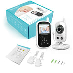Camera giám sát trẻ em không dây UU24 màn hình 2.4 inch, giám sát nhiệt độ, âm thanh hai chiều VOX, ru ngủ, phích cắm UK, US, EU