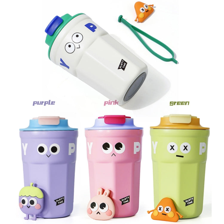 Cốc giữ nhiệt hoạt hình bằng thép không gỉ 316, cốc cà phê, cốc nước, dung tích 400ml màu trắng, tím, hồng, xanh nhạt