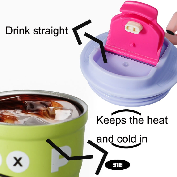 Cốc giữ nhiệt hoạt hình bằng thép không gỉ 316, cốc cà phê, cốc nước, dung tích 400ml màu trắng, tím, hồng, xanh nhạt