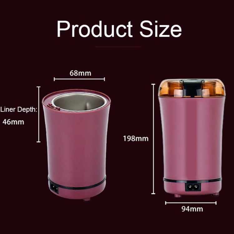 Máy xay cà phê mini điện bằng thép không gỉ M150A, máy xay hạt, các loại phích cắm: Mỹ (tím), Mỹ (đen), Mỹ (trắng), EU (trắng), EU (tím), Anh (trắng), Anh (đen), Anh (tím)