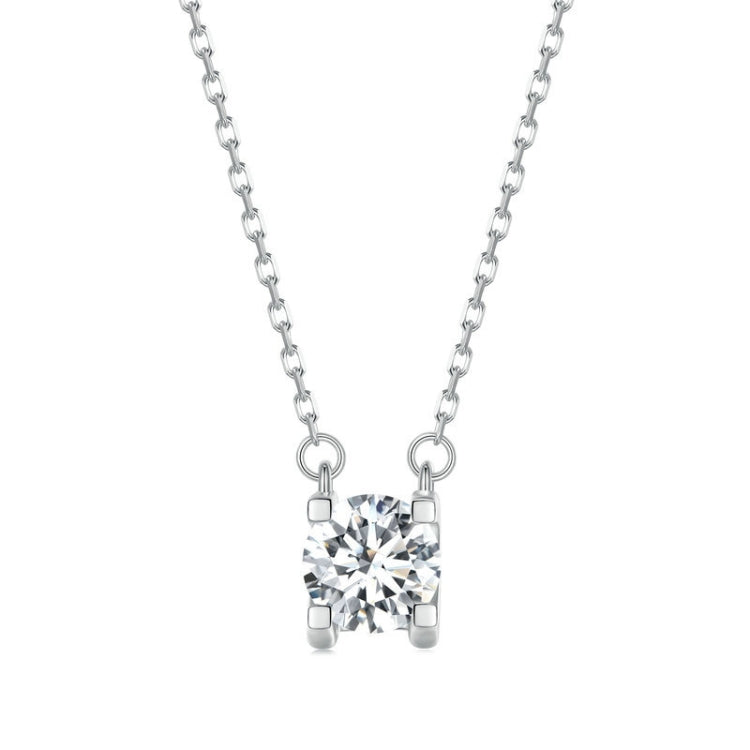 Dây chuyền mặt dây chuyền Moissanite bạc S925 mạ vàng trắng lấp lánh, MSN005