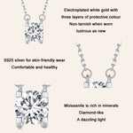 Dây chuyền mặt dây chuyền Moissanite bạc S925 mạ vàng trắng lấp lánh, MSN005