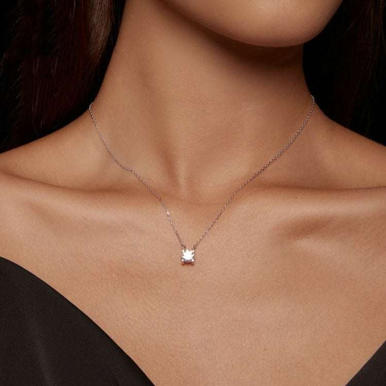 Dây chuyền mặt dây chuyền Moissanite bạc S925 mạ vàng trắng lấp lánh, MSN005