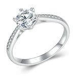 Sterling Silver S925 Six Claw Moissanite Ring White Gold Plated Bracelet, No.6, No.7, No.8, No.10