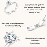 MSR006 Nhẫn Moissanite 6 càng bạc S925 mạ vàng trắng, số 6, số 7, số 8
