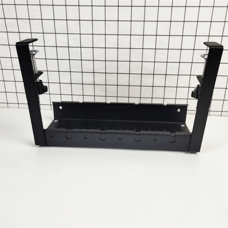 Khay quản lý cáp dưới bàn có thể kéo giãn, giá đựng cáp bằng thép carbon, màu đen có thể kéo giãn 30,5-55CM