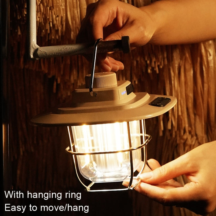 Đèn lồng retro LED LY02, đèn lều tay cầm, đèn cắm trại sạc USB, LY02 xanh lá, LY02 trắng, LY02 đen