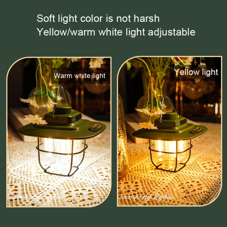 Đèn lồng retro LED LY02, đèn lều tay cầm, đèn cắm trại sạc USB, LY02 xanh lá, LY02 trắng, LY02 đen