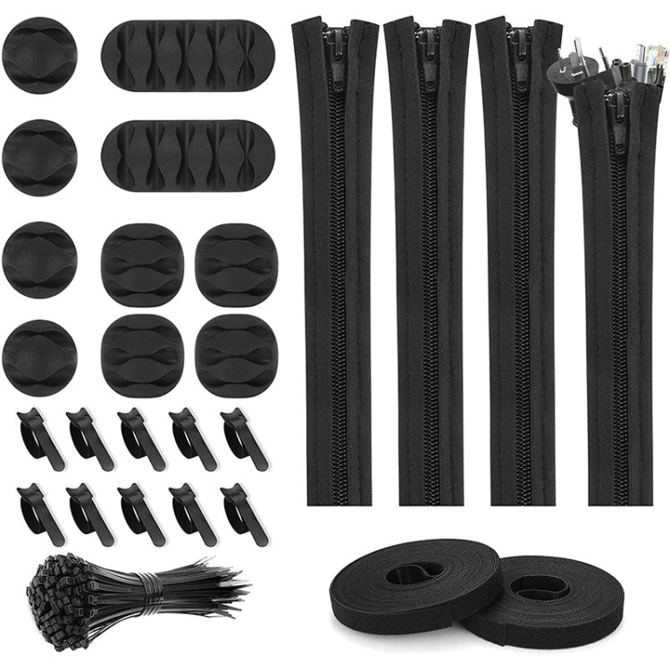Bộ Dụng Cụ Quản Lý Dây 3 Trong 1 Dài 0.5m Bao Gồm Ống Bọc Cáp Có Khóa Kéo Kẹp Cáp, 5 Trong 1, Bộ 3 Trong 1 Dài 0.5m, 4 Dây Buộc Khóa Kéo, Bộ 3 Trong 1 Dài 5m