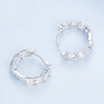 Bông tai hoa nụ Zirconia bạc S925, BSE734
