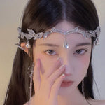 Vòng đội đầu trang trí lá, băng đô đính đá pha lê, Vòng đội đầu đính đá bạc, Vòng đội đầu đính đá vàng