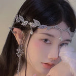 Vòng đội đầu trang trí lá, băng đô đính đá pha lê, Vòng đội đầu đính đá bạc, Vòng đội đầu đính đá vàng