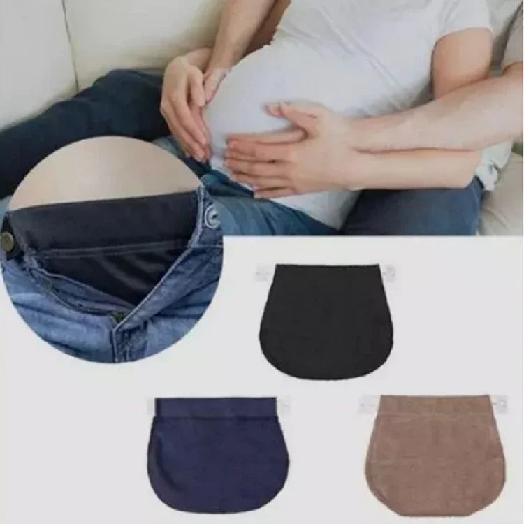 Dây thắt lưng co giãn điều chỉnh cho bà bầu, màu đen, màu kaki