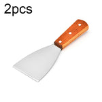 2 cái xẻng pizza và bít tết bằng thép không gỉ cán gỗ, Xẻng nghiêng dụng cụ nhà bếp, S, L