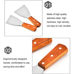 2 cái xẻng pizza và bít tết bằng thép không gỉ cán gỗ, Xẻng nghiêng dụng cụ nhà bếp, S, L