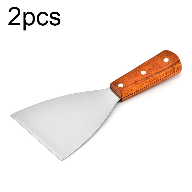 2 cái xẻng pizza và bít tết bằng thép không gỉ cán gỗ, Xẻng nghiêng dụng cụ nhà bếp, S, L