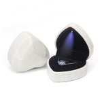 017015-20 Heart-shaped LED Light Ring Necklace Storage Box without Jewelry, Spec:, Pendant(White), Pendant(Red), Pendant(Gold), Pendant(Blue), Pendant(Black), Ring(White), Pendant(Pink), Ring(Red), Ring(Gold), Ring(Blue), Ring(Black), Ring(Pink)