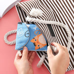 8 túi đựng băng vệ sinh bằng cotton và lanh, túi cầm tay tiện lợi, đen đáy trắng cây, xám lạc đà, mèo may mắn, lá, mèo xanh, rùa