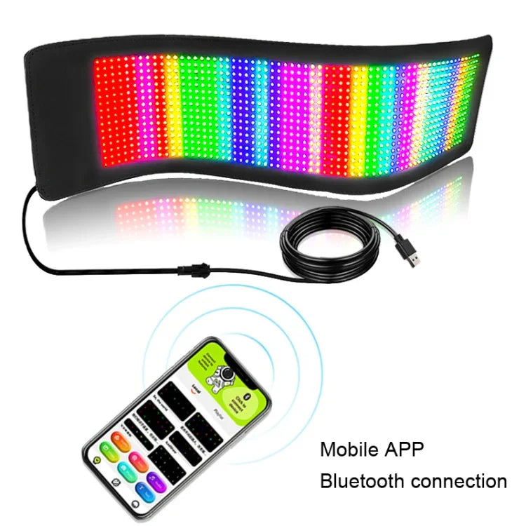 Màn hình LED linh hoạt ô tô điều khiển qua ứng dụng điện thoại kết nối Bluetooth, S1664RGB 390x107mm, S1696RGB 672x122mm, S3264RGB 390x187mm, S3296RGB 672x218mm