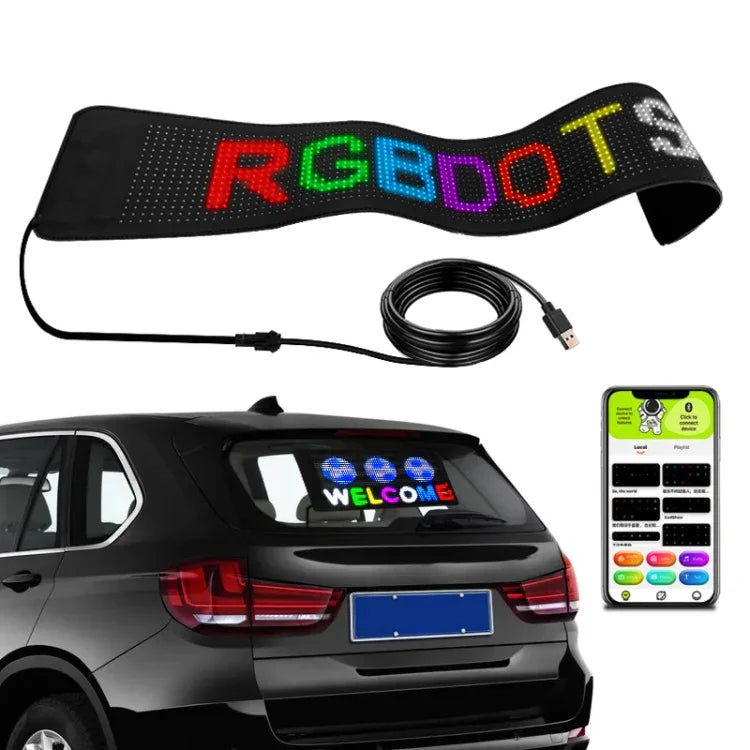 Màn hình LED linh hoạt ô tô điều khiển qua ứng dụng điện thoại kết nối Bluetooth, S1664RGB 390x107mm, S1696RGB 672x122mm, S3264RGB 390x187mm, S3296RGB 672x218mm