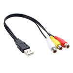 Cáp âm thanh AV USB sang 3 RCA, 1 đực 3 cái, 25cm, 1.5m