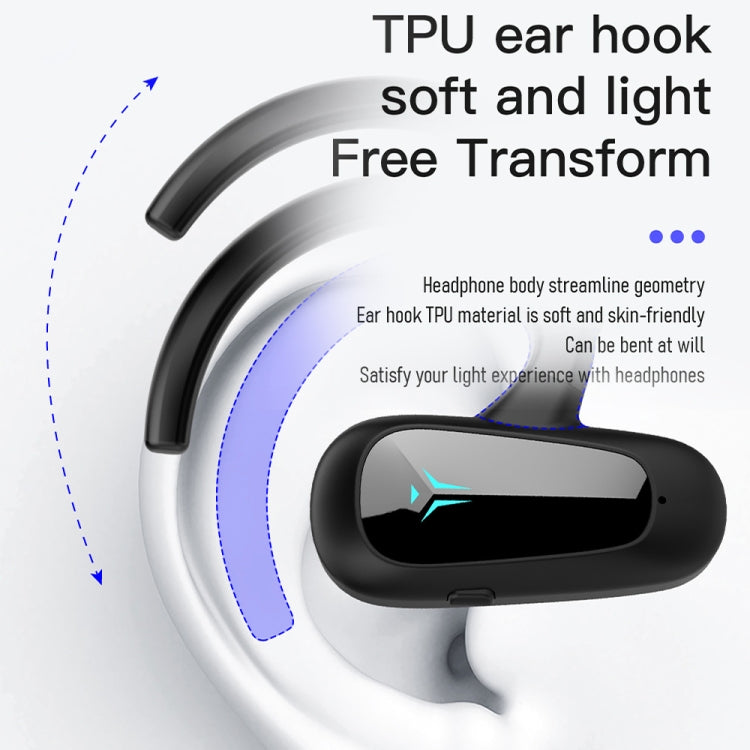 Tai nghe Bluetooth stereo màn hình kỹ thuật số dẫn truyền xương, Kiểu:, Tai đơn