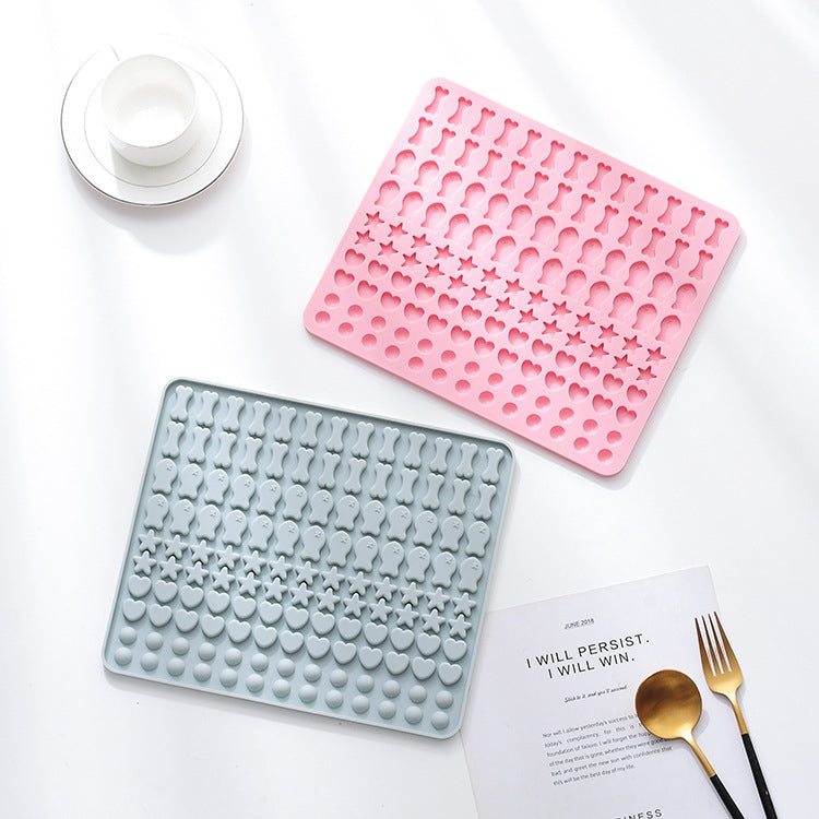 Khuôn Nướng Silicone 130 Ô Làm Bánh Snack Cho Thú Cưng, Khuôn Nướng Thức Ăn Cho Chó, Khuôn Bánh Quy, Khuôn Bánh, Màu Xanh, Màu Hồng