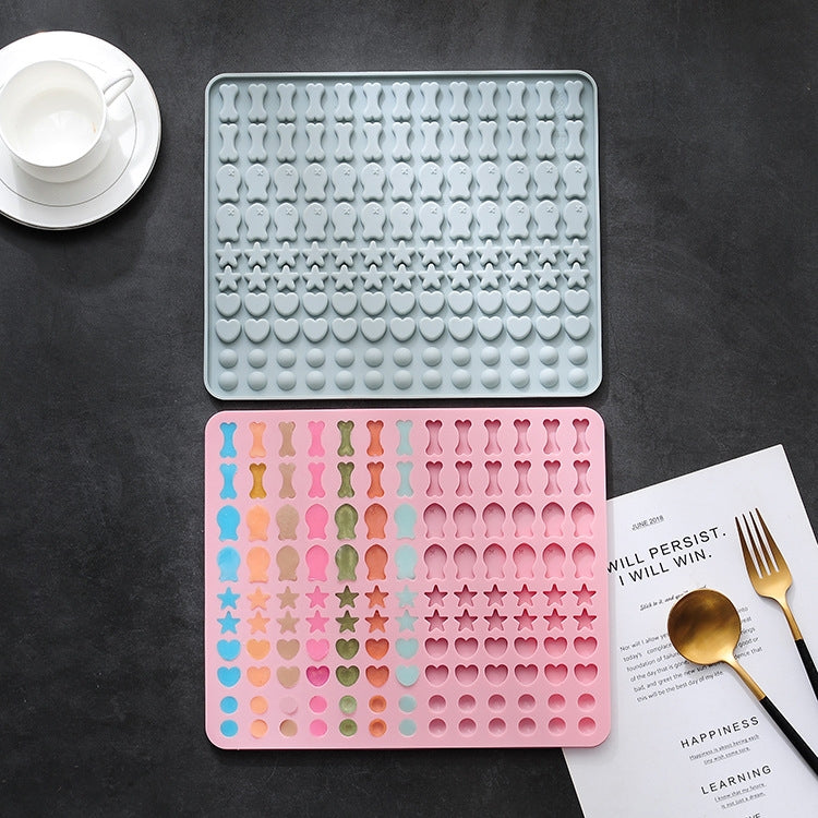 Khuôn Nướng Silicone 130 Ô Làm Bánh Snack Cho Thú Cưng, Khuôn Nướng Thức Ăn Cho Chó, Khuôn Bánh Quy, Khuôn Bánh, Màu Xanh, Màu Hồng