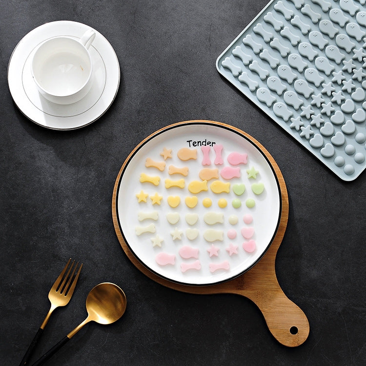 Khuôn Nướng Silicone 130 Ô Làm Bánh Snack Cho Thú Cưng, Khuôn Nướng Thức Ăn Cho Chó, Khuôn Bánh Quy, Khuôn Bánh, Màu Xanh, Màu Hồng