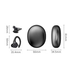 Tai nghe Bluetooth giảm tiếng ồn màn hình kỹ thuật số có sạc AX9, AX9 Đen